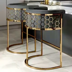 Modern High-Back Adjustable Bar Chair for Casual Coffee Shop Dining Luxury Reception Front Desk Bar Use
