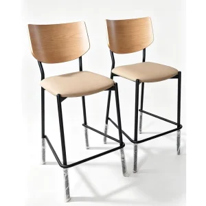 Modern High Back Bar Stool Leather Chair Living Room Hotels Home Kitchen Bar Chair