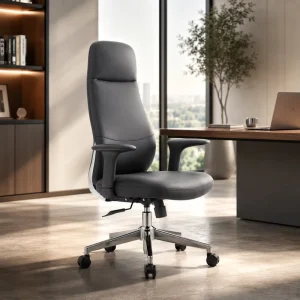 Modern High Back Executive Office Chair Ergonomic PU Leather Swivel Chair for Manager & Home Office