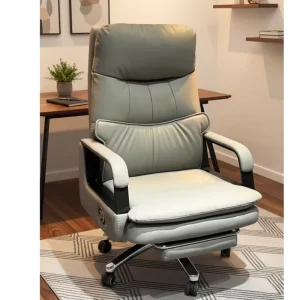 Modern High Back Executive Swivel Recliner Office Chair PU Leather Upholstery Adjustable Height Manager Armrests Home Office