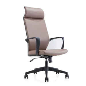 Modern High Back Leather Executive Office Chair with Head Support