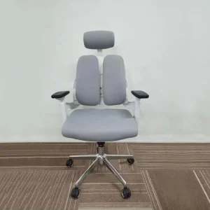 Modern High Back Office Chair with Double Waist Design & Swivel Feature Ergonomic Lift Chair Fabric Material for Office Use