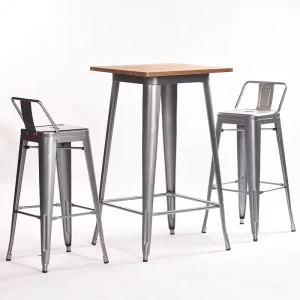 Modern High Bar Stool with Back Metal Bar Chair for Cafe Outdoor Home Bar and Gym Use