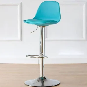 Modern High Bar Stool with Gas Lift 360 Degree Swivel Durable Metal Construction for Commercial Use