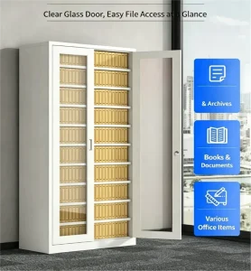 Modern High Capacity Fireproof Metal Filing Cabinet with 2 Drawers and Key Lock for Home Office School Storage