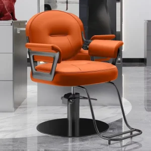 Modern High End Adjustable Height Stainless Steel Barber Salon Chairs with Light Luxury Design for Hair Cutting