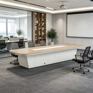 Modern High End Luxury Office Meeting Room Furniture Veneer Painted Smart Long CEO Boardroom Desk Executive Conference Table