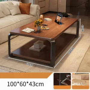 Modern High End Nesting Coffee Table Multifunctional Wooden Home Furniture Rectangular Design Double Tier Storage Extendable
