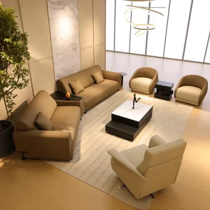 Modern High End Single PU Leather Sofa Lounge Chair Suitable for Living Room Office Space and Shopping Mall Reception Area