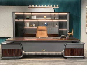 Modern High End Wooden Office Seat Simple Comfortable Desk for Director Manager CEO Boss Panel Wood Style for Villa Application