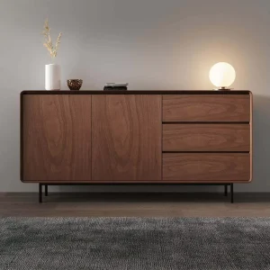 Modern High Gloss File Cabinet Eco Friendly Wood Sideboard Chest of Drawers with Storage for Office Bathroom Living Room