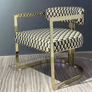 Modern High Grade Armchair Stainless Steel Accent Conference Dining Leisure Chair Hotel Sales Department Available Sale