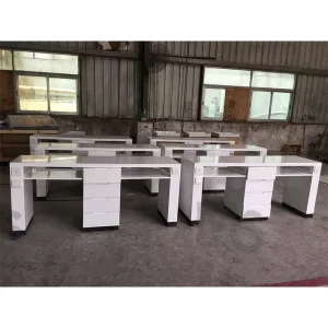 Modern High Interior Design MDF Reception Furniture Factory Custom Salon Portable Hand Washing Table for Nail Bedrooms