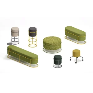 Modern High Kitchen Bar Stool Chairs with Metal Legs Fabric Covered for Dining Office Sofa Use Counter Bar Stool Factory Direct