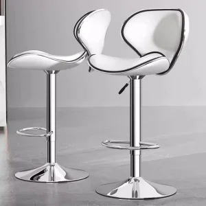 Modern High Kitchen Counter Stool Chair Leather PU Bar Stools With Steel Frame Furniture Restaurant Bar Stools