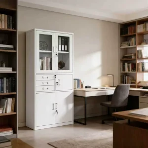 Modern High Load-Bearing Easy-to-Assemble Commercial Steel Office Storage Cabinet 4-Drawer Lockable Hospital School