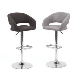 Modern High Luxury Adjustable Swivel Fabric Steady Lightweight Durable Kitchen Bar Stools for Home and Mall Dining