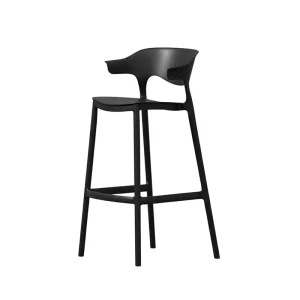 Modern High Quality Simple Luxury PP Plastic Bar Stool Black Dining Bar Chair for Outdoor Living Room Gym Coffee Shop