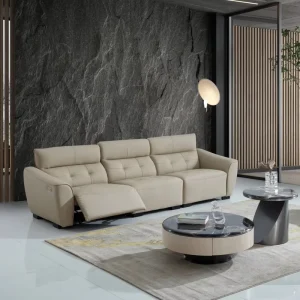 Modern High Quality Three Seater Sectional Couch Genuine Leather Sofa Wood Frame Extendable Adjustable Sponge-Filled Hotel