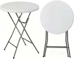 Modern High Top HDPE Folding Bistro Table for Outdoor Garden Dining & Hotel Use Foldable Plastic High Bar Table for Camping
