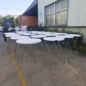 Modern High Top Nightclub Party Cocktail Pub Counter White Plastic Portable Folding Circle Bar Tables