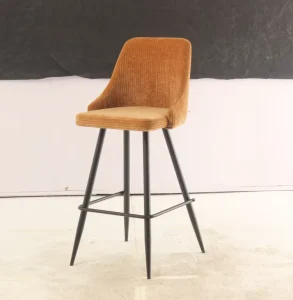 Modern High Wooden Panel Bar Stool Chair for Kitchen Factory Sale Fabric Material Style