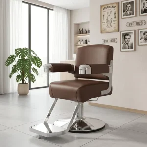 Modern High end PU Leather Reclining Foldable Portable Eco Friendly Durable Barber Salon Chair for Stylist Barber Shop