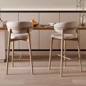 Modern High-leg Kitchen Bar Stool Commercial Contemporary Nordic Light Luxury High-end Bar Chair Customizable Factory