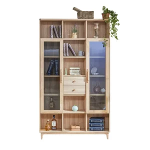 Modern High quality Wooden Panel Bookcase for Living Room Home Office & Bedroom Furniture Customizable Color 2 Year Warranty