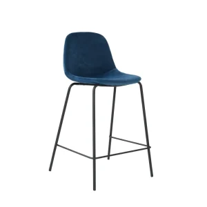 Modern Home Bar Chairs Upholstered Metal Frame Commercial Use Fabric Bar Chairs