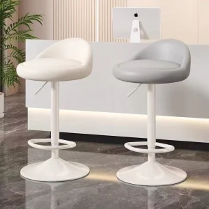 Modern Home Bar Stool with PU Leather and Metal Frame High Bar Chair for Commercial Use