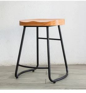 Modern Home Chairs Simple Fashionable Creative and High Solid Wood Bar Stools for Dining and Gym