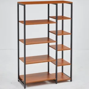 Modern Home Furniture 4-Tier Tall Bookshelf Steel Frame Space Saving Multifunction Home Office Dining