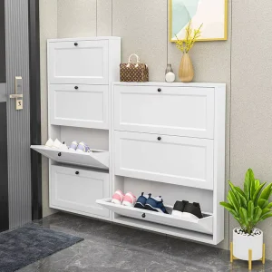Modern Home Furniture Ultrathin Living Room Iron Shoe Storage Cabinet Rack