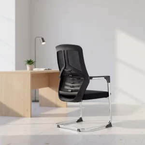 Modern Home Office Meeting Visitor Fixed Bow Leg Mesh Ergonomic Office Chair Waiting Reception Without Wheels