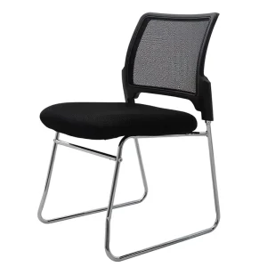 Modern Home Office Mesh Chair Commercial Furniture Stainless Steel Design Fixed Armrest Fabric Adjustable Height Meeting Chair