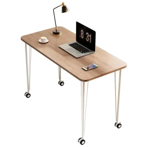 Modern Home Office Side Table With Caster Wheels Writing Desk PC Laptop Table Workstation Study Desk