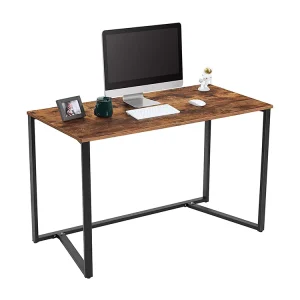 Modern Home Office Study Desk Simple Fold Up Steel PC Table with Knock Down Structure for Computer Use