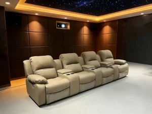 Modern Home Theater Sofa Chair Set Genuine Leather Electric Combination for Private VIP Audio Visual Room