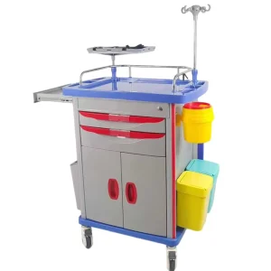 Modern Hospital Furniture Equipment Movable Trolley Cart for Medical Nursing Dressing Injection Use