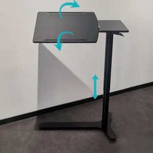 Modern Hospital Furniture Overbed Patient Table Adjustable Height Hidden Wheel Iron Top Dining Bedroom Workshop Office Use