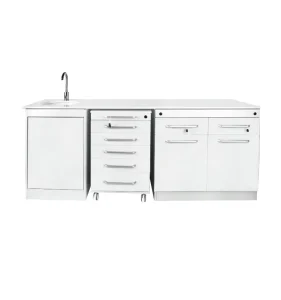 Modern Hospital Lab Cabinet with Sink and Medical Storage for School Use Stainless Steel Easy Cleaning