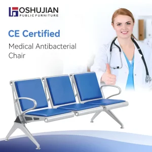 Modern Hospital Waiting Chair 3 Seater Steel Airport Clinic Beam Bench PU Cushion ISO Certified