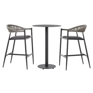 Modern Hotel Aluminum Patio High Stool Chairs and Dining Bar Table Set