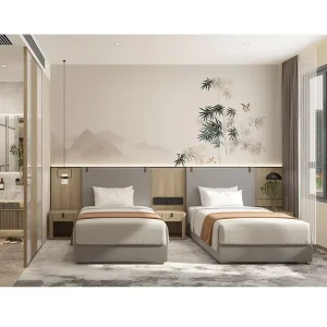 Modern Hotel Bedroom Set for Apartment & Villa Use Solid Wood Commercial Furniture 3 4 Star Design