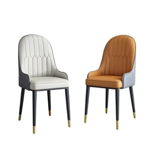 Modern Hotel Dining Chairs Home Furniture Metal Customized Logo Nordic PU Leather White 5pcs for Home Office & Villa