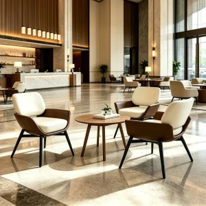 Modern Hotel Lobby Furniture Set Reception Waiting Area Lounge Chair and Coffee Table Commercial Project Seating Solution Layout