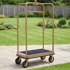 Modern Hotel Luggage Cart Trolley Customizable 4 Wheel Trolley Multi Functional for Hotel Lobby Concierge