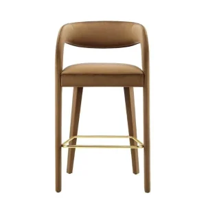 Modern Hotel Luxury Open Barrel Vegan Leather Counter Stool Dinning Room Chair Set for Furniture BC 021