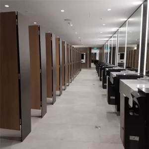 Modern Hotel Public School Restroom HPL Waterproof Shower Stalls Toilet Divider Wall Partition